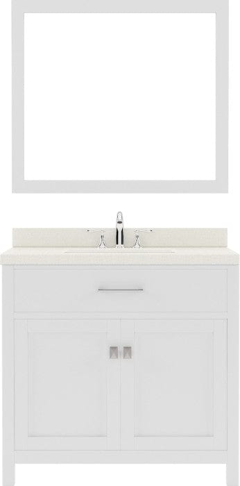 white single sink bathroom vanity set with brushed nickel faucet
