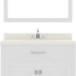 white single sink bathroom vanity set with polished chrome faucet