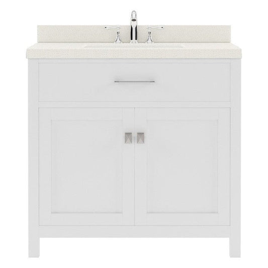 Virtu USA Vanities Caroline Contemporary White 36" Single Round Sink Vanity with White Top