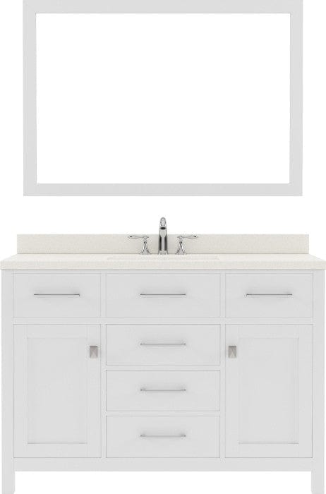 single sink bathroom vanity set w/ brushed nickel faucet