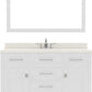 white bathroom vanity set with polished chrome faucet