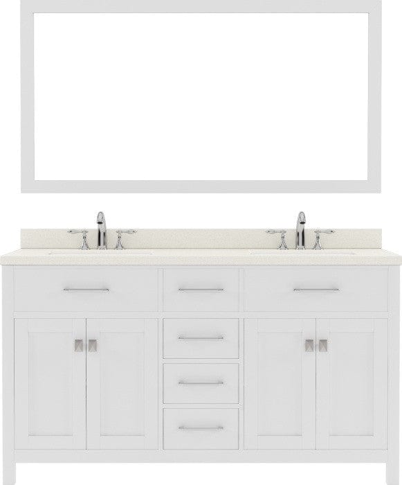 double sink bathroom vanity set w/ brushed nickel faucet