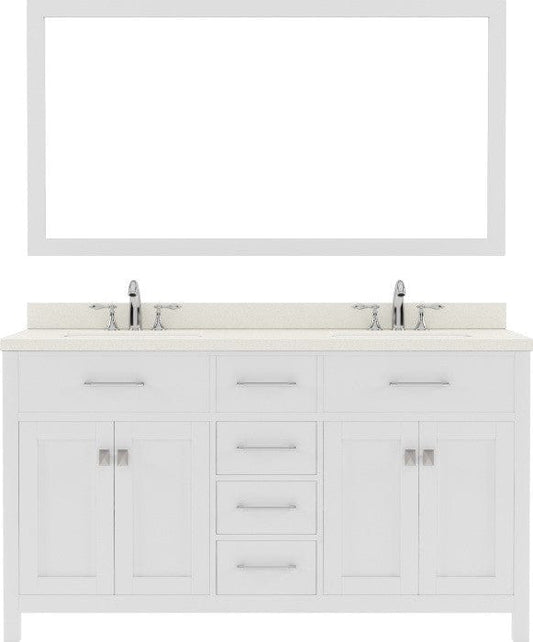 double sink bathroom vanity set w/ brushed nickel faucet