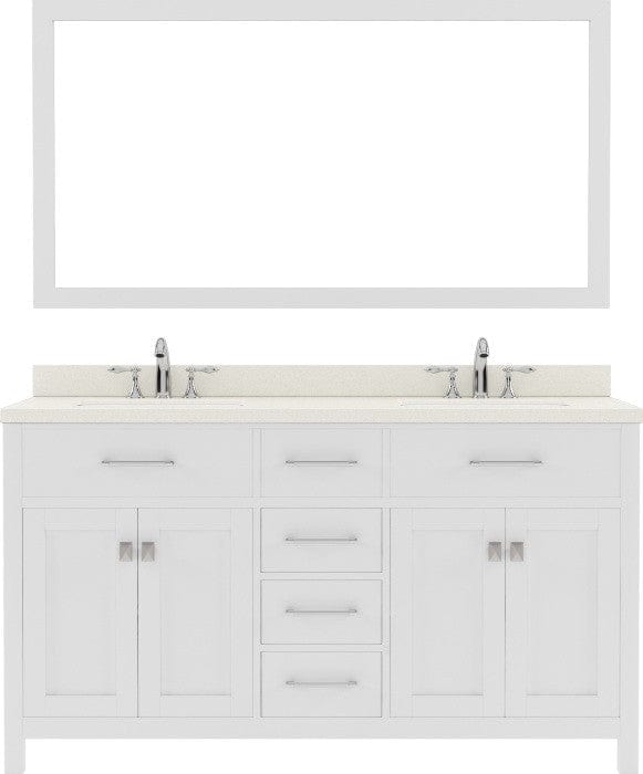 double sink bathroom vanity set w/ polished chrome faucet