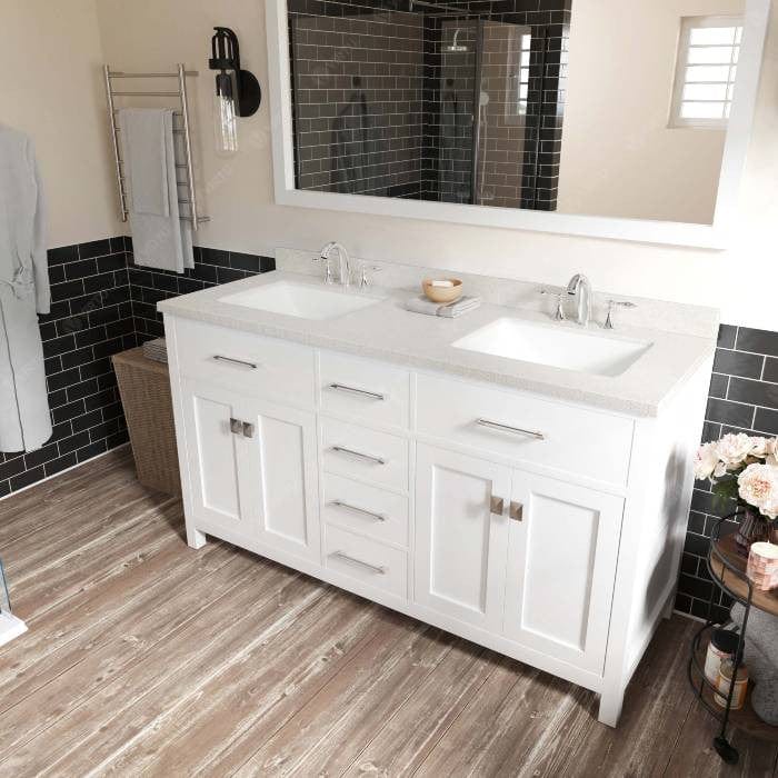 contemporary double square sink vanity