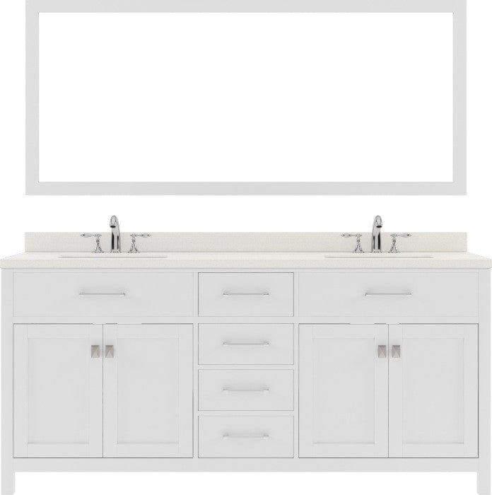 72 inch white bathroom vanity set with brushed nickel faucet