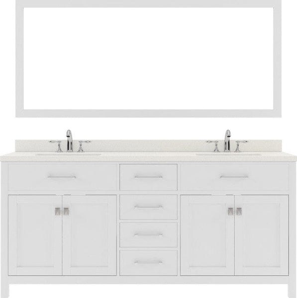 72 inch white bathroom vanity set with brushed nickel faucet