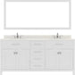 72 inch white bathroom vanity set with polished chrome faucet