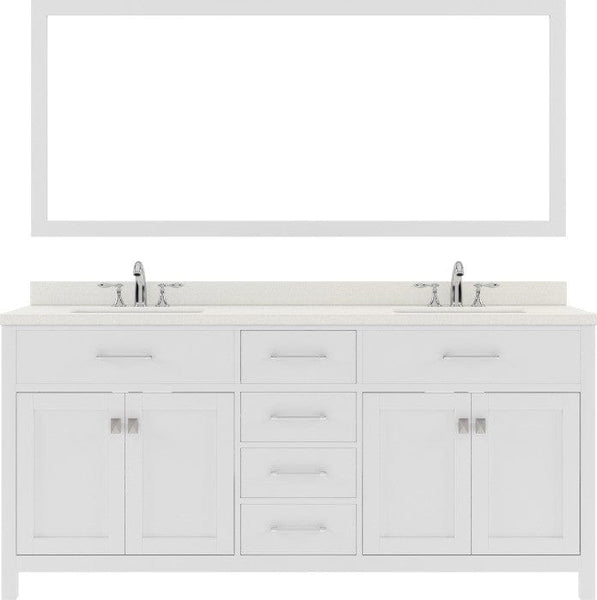 double undermount sink bathroom vanity with brushed nickel faucet