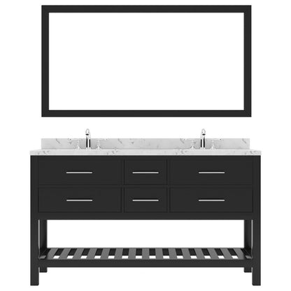 Caroline Estate 60" Bath Vanity in Espresso with Cultured Marble Quartz Top white bacakground