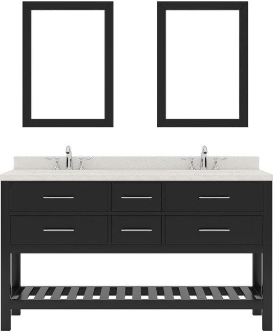 double sink bathroom vanity set with polished chrome faucet