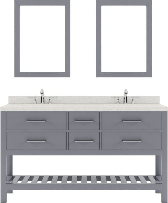 double sink bathroom vanity set with brushed nickel faucet