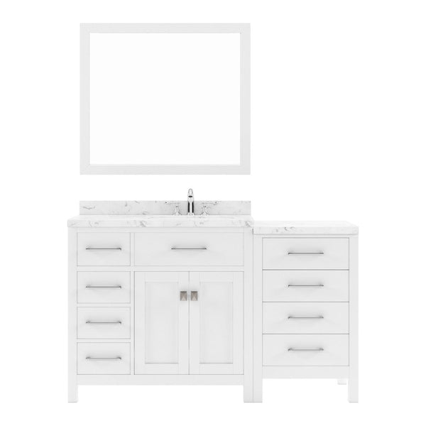 Caroline Parkway 57 Bath Vanity in White with Cultured Marble Quartz Top white background