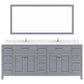 Caroline Parkway 78" Bath Vanity in Gray with Quartz Countertop white background