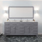 Caroline Parkway 78" Bath Vanity in Gray with Quartz Countertop front view