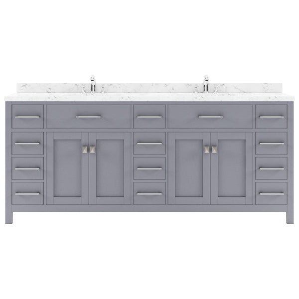 Caroline Parkway 78 Bath Vanity in Gray with Quartz Top white background