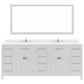 Caroline Parkway 78" Bath Vanity in White with Cultured Marble Quartz Top white background