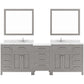 Caroline Parkway 93" Bath Vanity in Gray with Cultured Marble Quartz Top white background