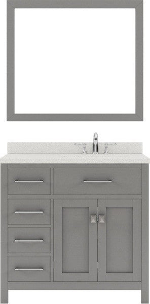 single sink bathroom vanity set with polished chrome faucet