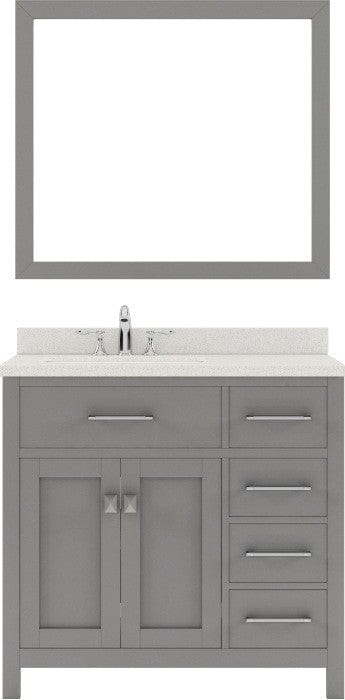 36 inch single sink bathroom vanity with brushed nickel faucet