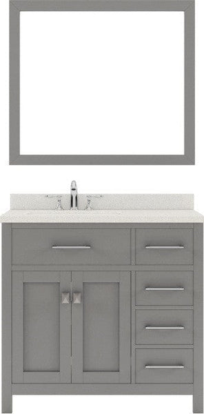 36 inch single sink bathroom vanity with brushed nickel faucet