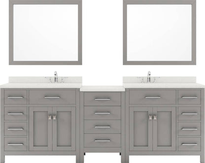 double sink bathroom vanity set with brushed nickel faucet