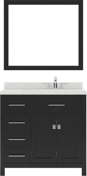 espresso bathroom vanity set with polished chrome faucet