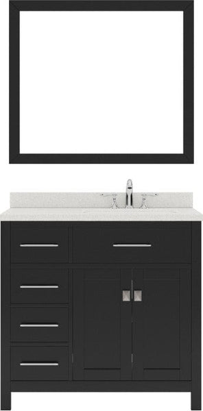 bathroom vanity set with polished chrome faucet