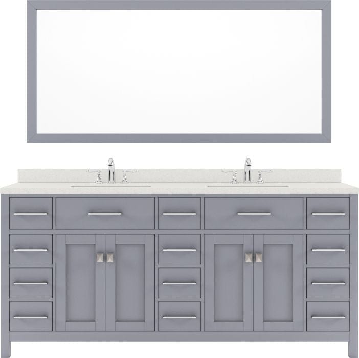 double undermount sink vanity with brushed nickel faucet