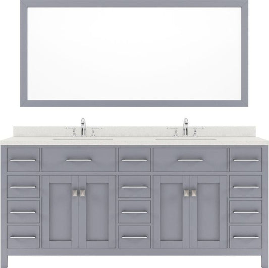 double undermount sink vanity with brushed nickel faucet