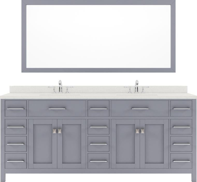 78 inch double sink bathroom vanity with brushed nickel faucet