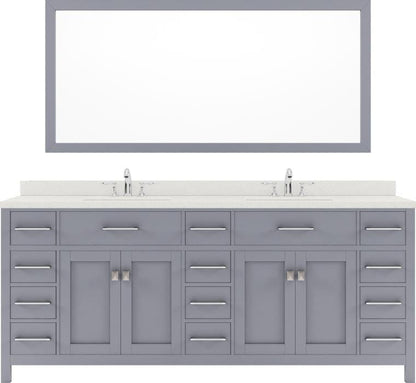 78 inch double sink bathroom vanity with brushed nickel faucet