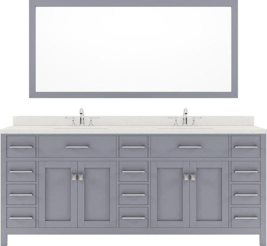 78 inch double sink bathroom vanity with brushed nickel faucet