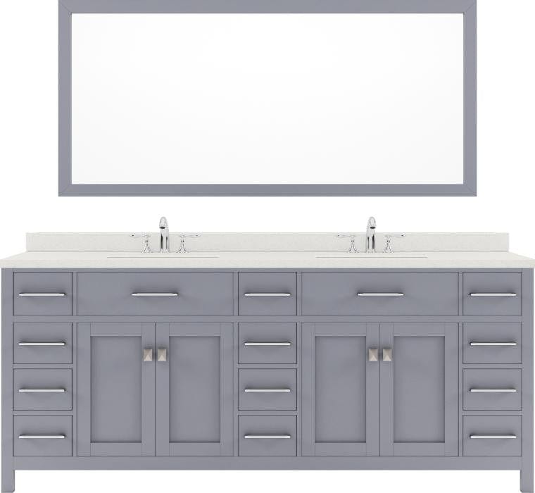 78 inch double sink bathroom vanity with polished chrome faucet