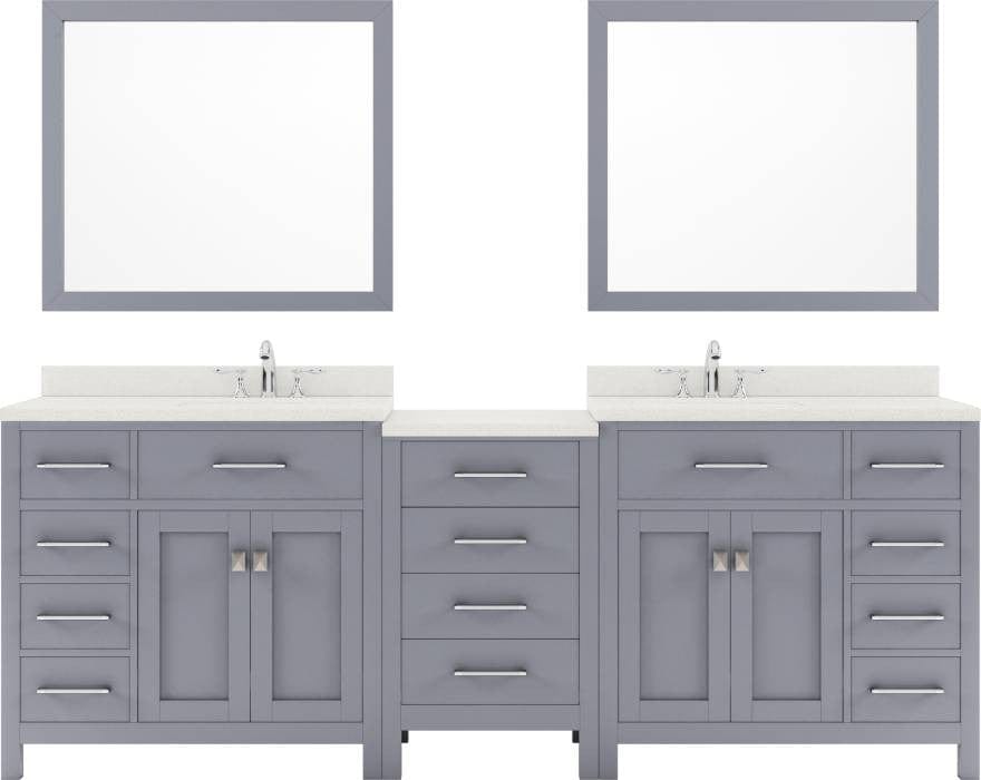 93 inch double sink bathroom vanity with brushed nickel faucet