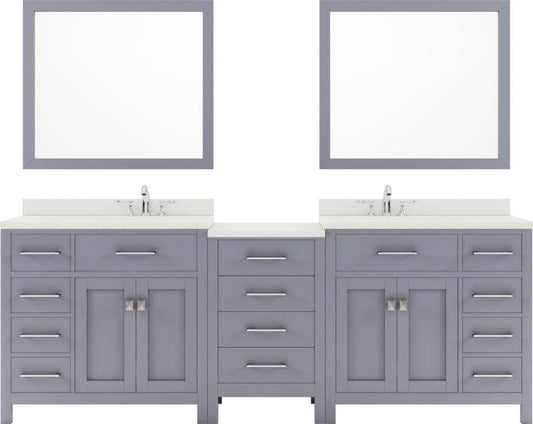 93 inch double sink bathroom vanity with brushed nickel faucet