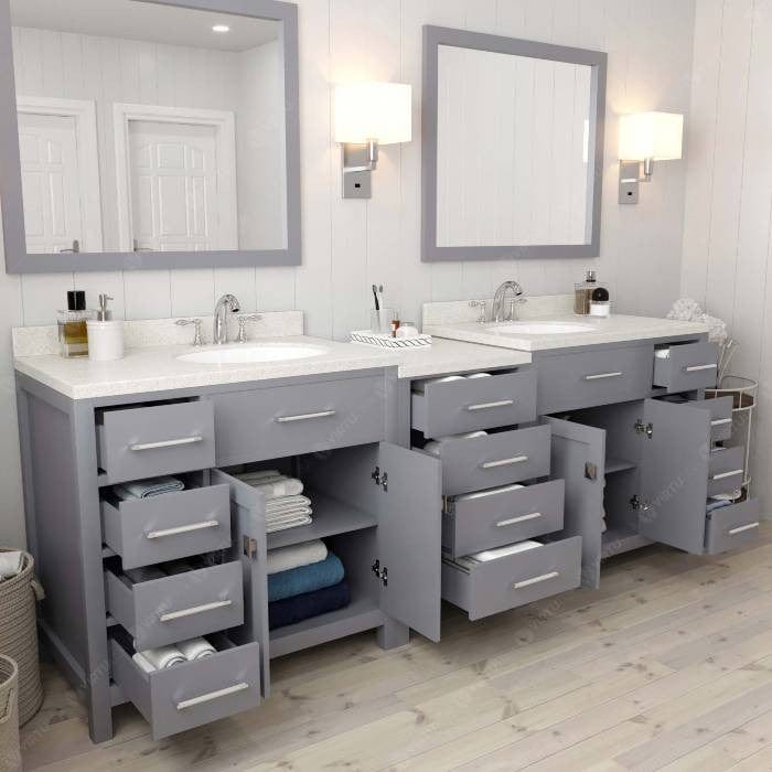 Quartz countertop bathroom vanity