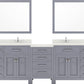 double sink bathroom vanity set with polished chrome faucet