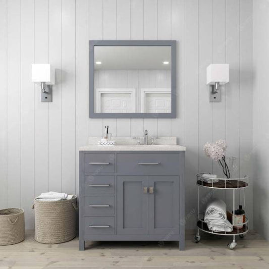 grey freestanding bathroom vanity