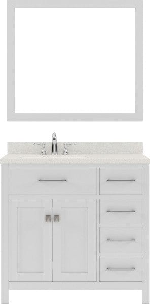 Single round bathroom vanity set with brushed nickel faucet