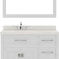 Single round bathroom vanity set with polished chrome faucet