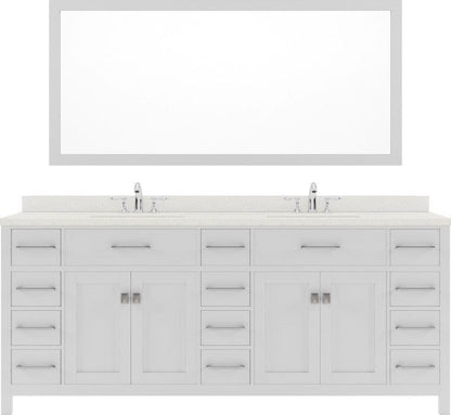 double sink bathroom vanity set with polished chrome faucet