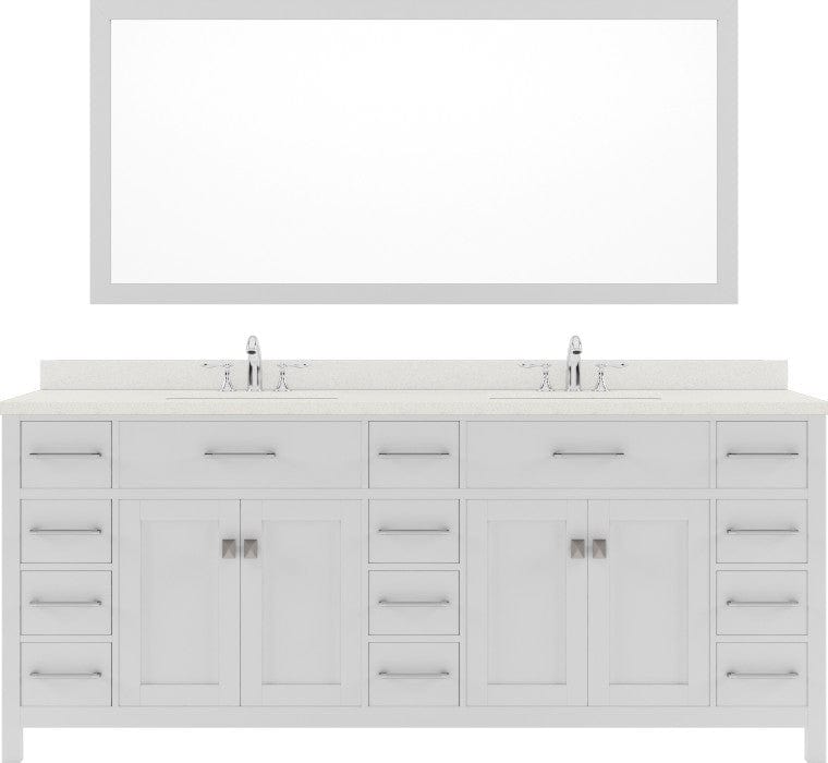 double sink bathroom vanity set with polished chrome faucet