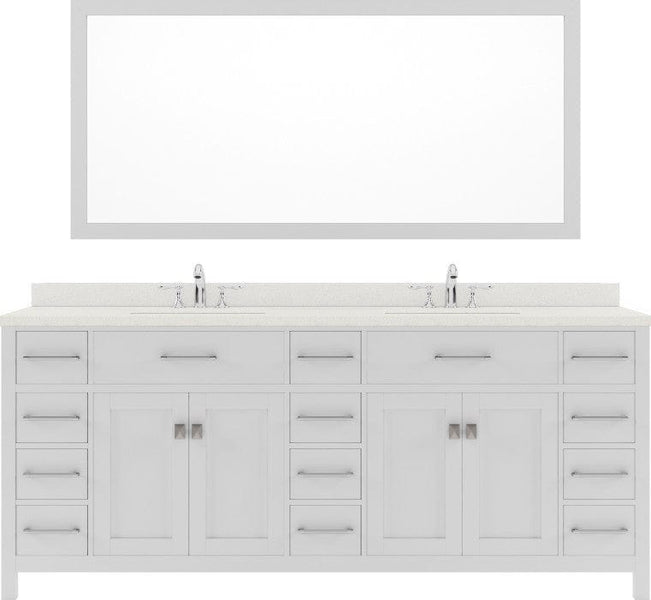 double sink bathroom vanity set with polished chrome faucet