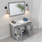 Elise 48" Single Bath Vanity in Gray with Cultured Marble Quartz Top drawers open