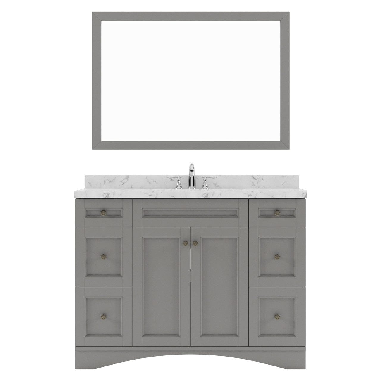 Elise 48" Single Bath Vanity in Gray with Cultured Marble Quartz Top white background
