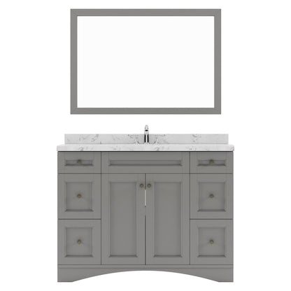 Elise 48" Single Bath Vanity in Gray with Cultured Marble Quartz Top white background