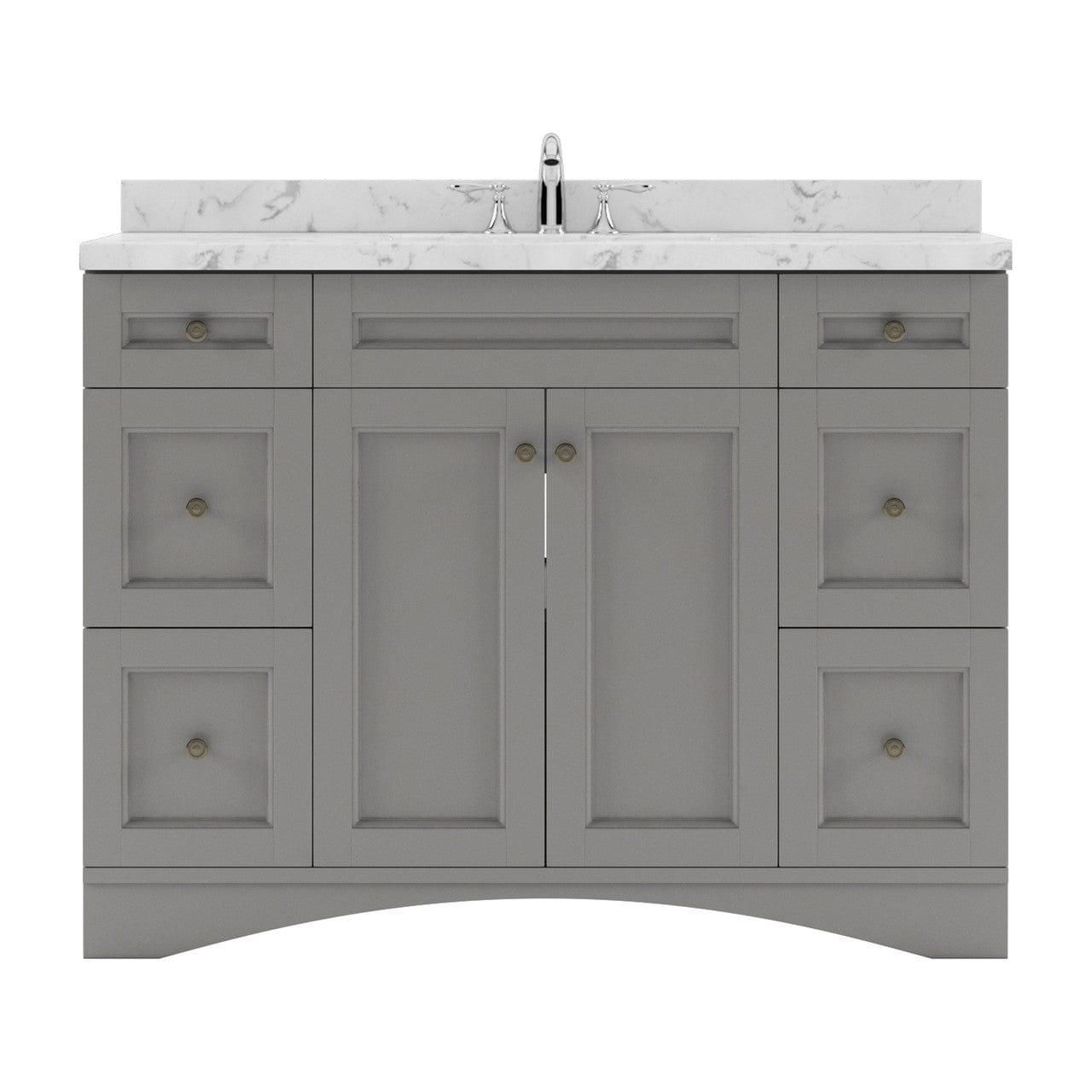 Elise 48" Single Bath Vanity in Gray with Quartz Top white background