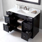 Virtu USA Elise 48 Single Bathroom Vanity Set in Espresso w/ Italian Carrara White Marble Counter-Top | Square Basin