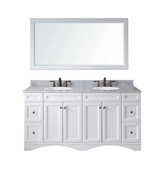 Virtu USA Talisa 72" Double Bathroom Vanity Set in White